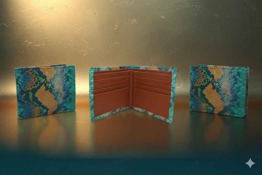 Snake Fantasia™ Pro Wallet - 100% Pure Cow Leather Wallet - Unisex - Snake Pattern Design - Showsha Pro Wallet Edition - Brand Box Included