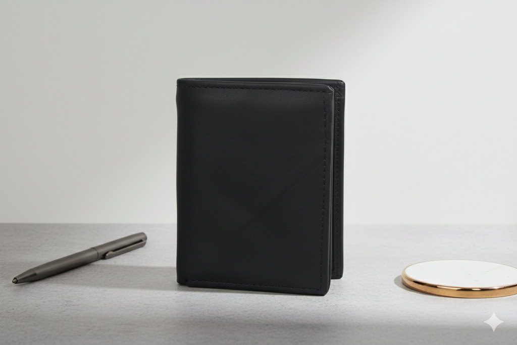 Jutt Black Tripple Fold™ Wallet - 100% Pure Cow Leather Wallet - TriFold - Showsha Pro Wallet Edition - Brand Box Included