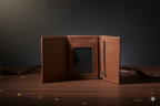 Elegant Brown Three Fold™ Pro Wallet - 100% Pure Cow Leather Wallet - Tri Fold - Showsha Pro Wallet Edition - Brand Box Included