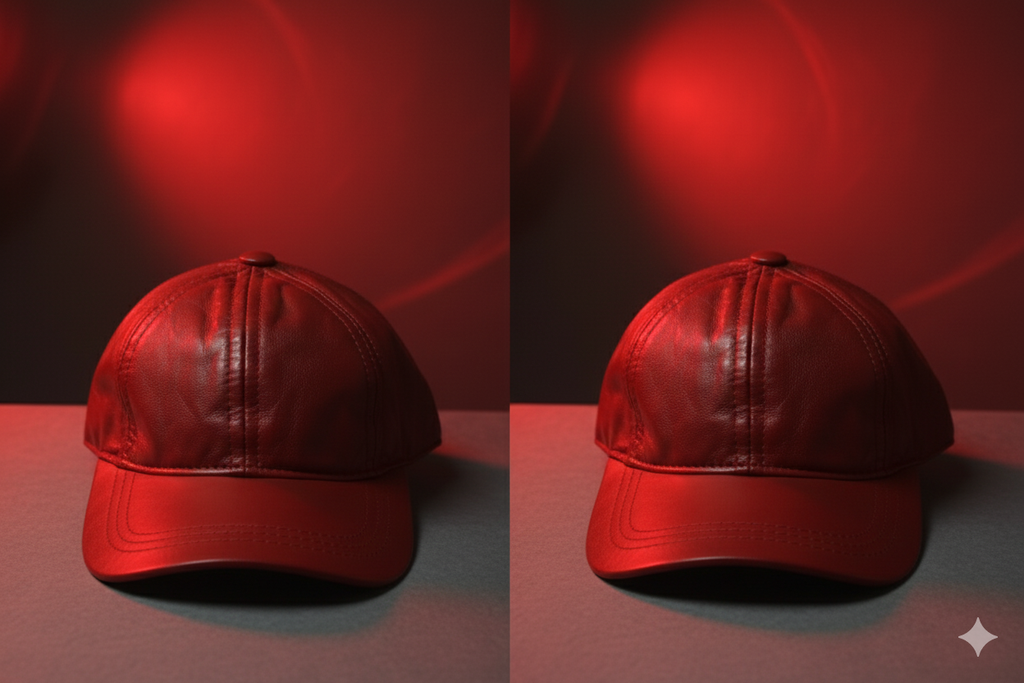 The Royal Red Full Leather Cap™ - 100% Pure Genuine Leather - Sharp Red - Unisex - Showsha King Collection