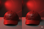 The Royal Red Full Leather Cap™ - 100% Pure Genuine Leather - Sharp Red - Unisex - Showsha King Collection
