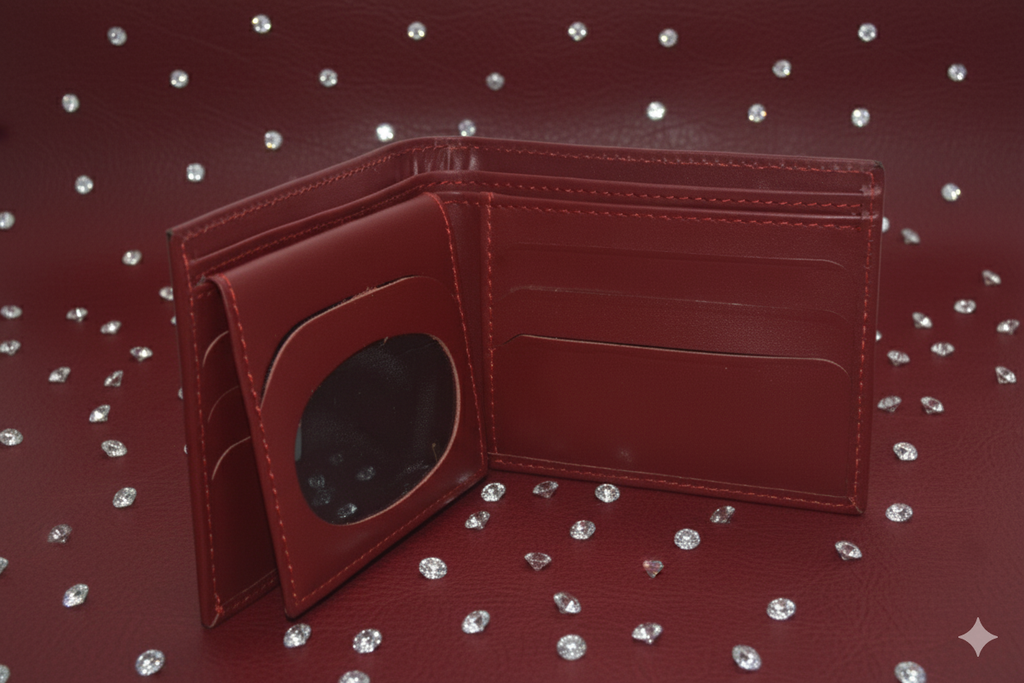 Imported Cow™ (Rich Maroon Color) Leather Pro Wallet - 100% Pure Cow Leather Wallet - Showsha Pro Wallet Edition - Brand Box Included