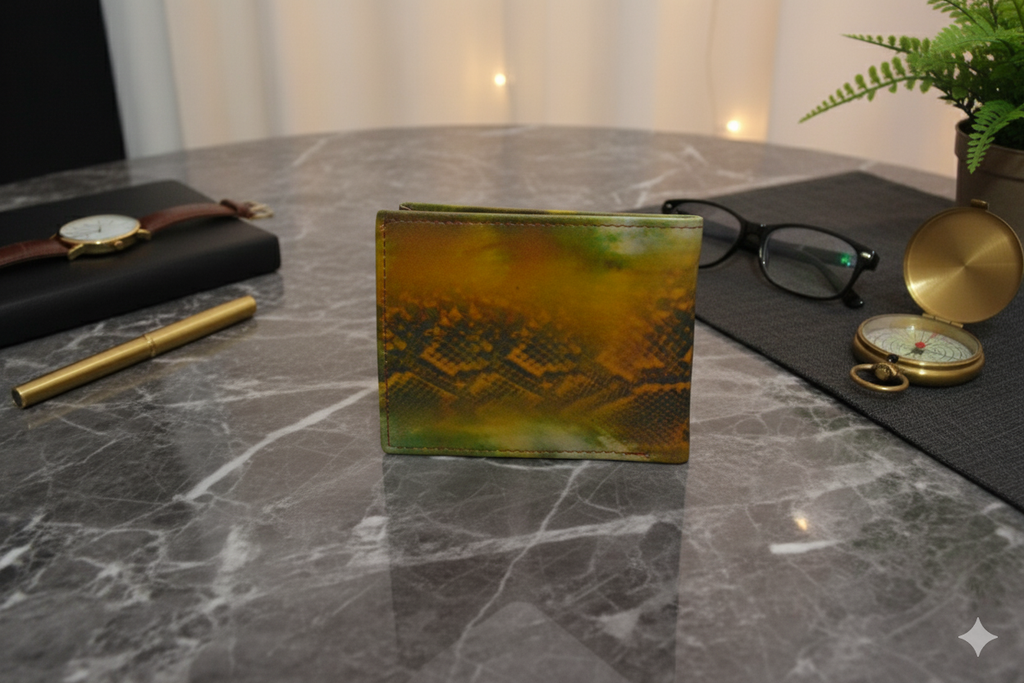 Jungle Snake™ Pro Wallet - 100% Pure Cow Leather Wallet - Unisex - Snake Reptile Design - Showsha Pro Wallet Edition - Brand Box Included