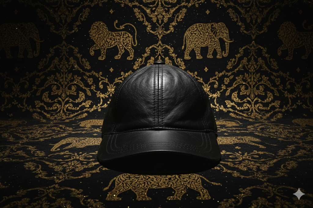 The Legend Black Full Leather Cap™ - 100% Pure Genuine Leather - Pure Black - Unisex - Showsha King Collection