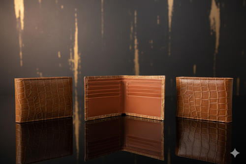 Alligator Stamp™ Pro Wallet - 100% Pure Cow Leather Wallet - Alligator Skin Design - Showsha Pro Wallet Edition - Brand Box Included
