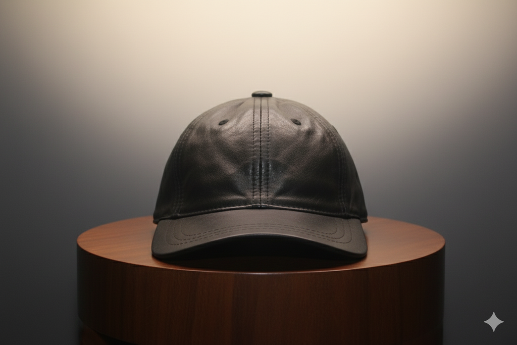 The Legend Black Full Leather Cap™ - 100% Pure Genuine Leather - Pure Black - Unisex - Showsha King Collection