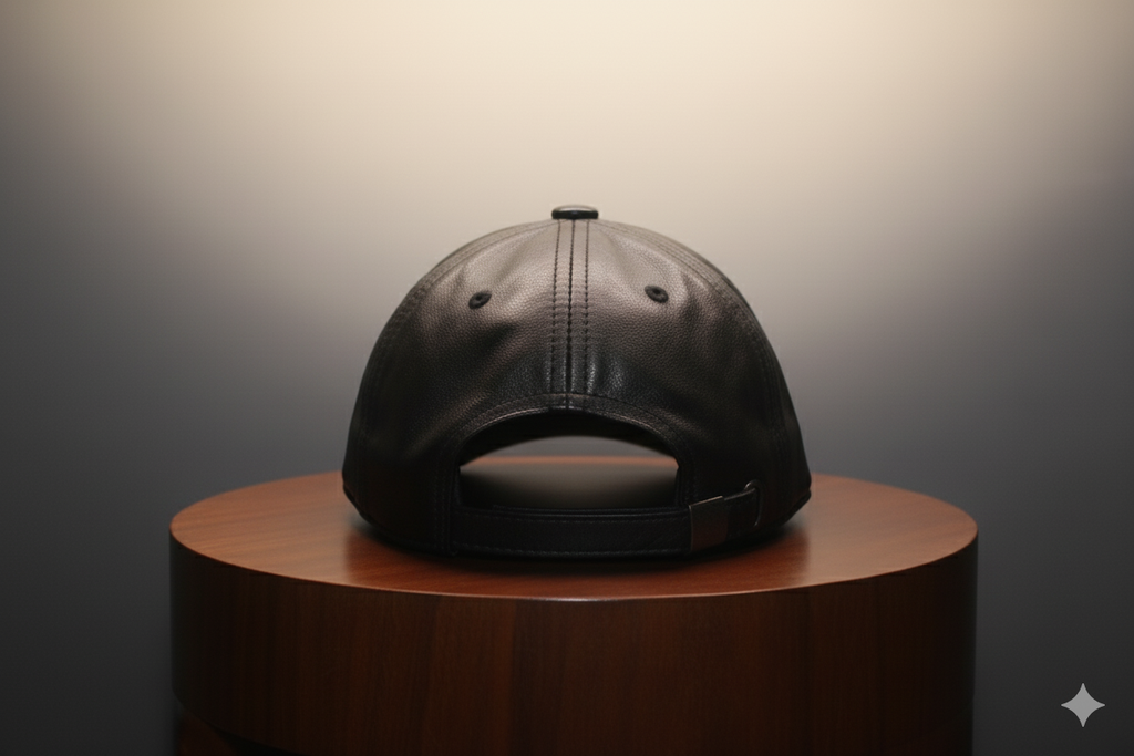 The Legend Black Full Leather Cap™ - 100% Pure Genuine Leather - Pure Black - Unisex - Showsha King Collection