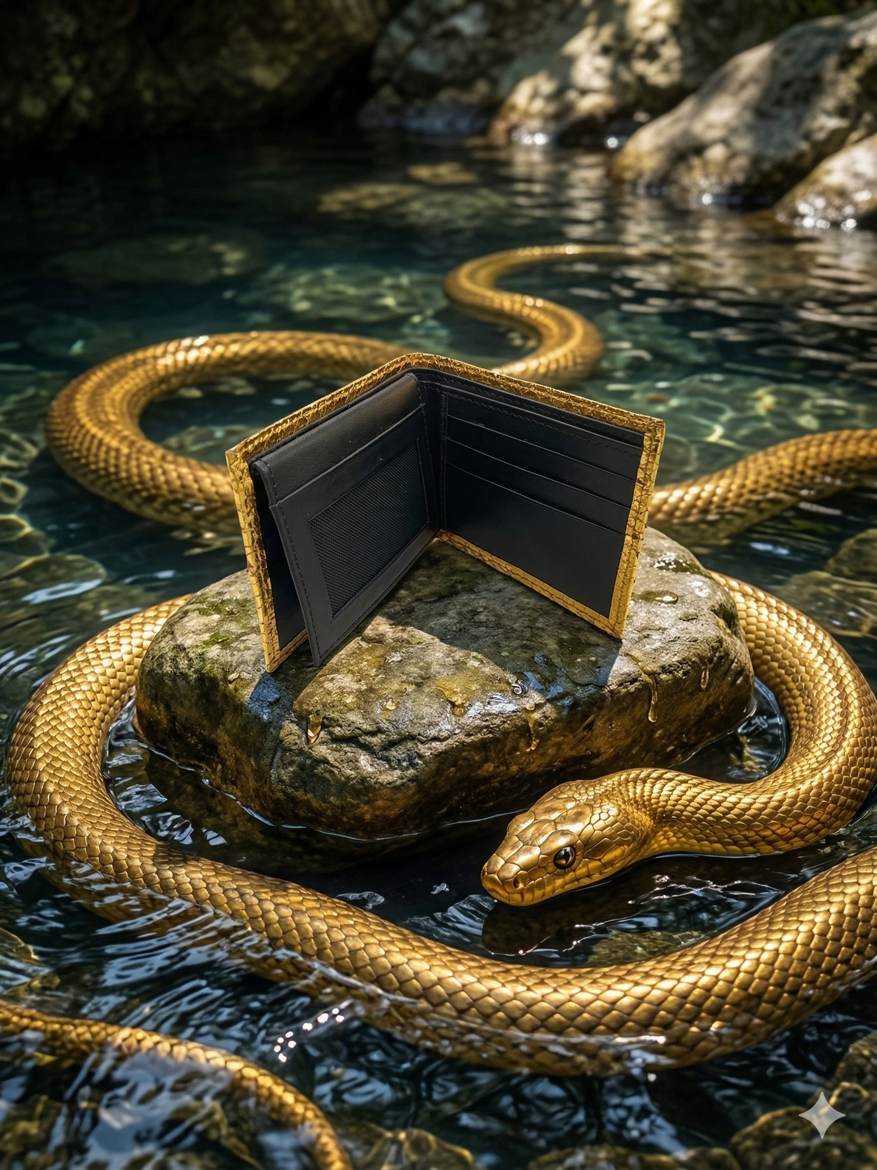 100% Pure Original Yellow Water Snake Skin Leather Wallet - YellowSea Snake™ - Showsha Premium Wallet Edition - Brand Box Included (Copy)