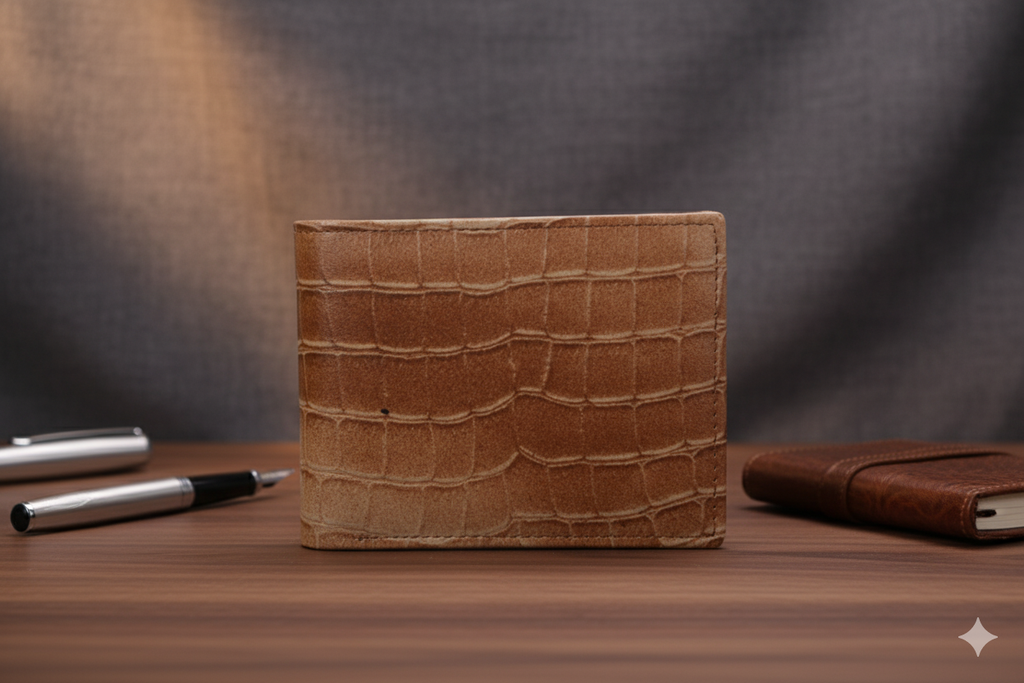 Alligator Stamp™ Pro Wallet - 100% Pure Cow Leather Wallet - Alligator Skin Design - Showsha Pro Wallet Edition - Brand Box Included