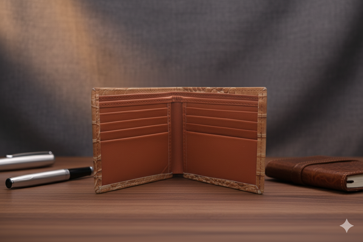 Alligator Stamp™ Pro Wallet - 100% Pure Cow Leather Wallet - Alligator Skin Design - Showsha Pro Wallet Edition - Brand Box Included
