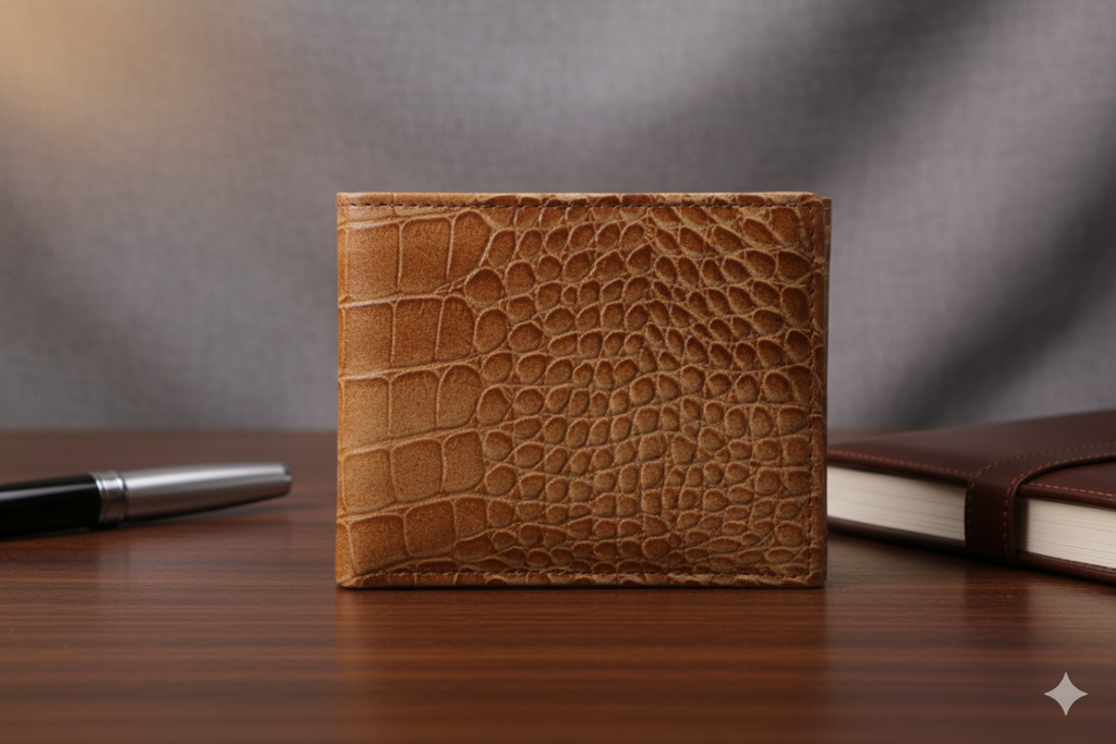 Alligator Stamp™ Pro Wallet - 100% Pure Cow Leather Wallet - Alligator Skin Design - Showsha Pro Wallet Edition - Brand Box Included