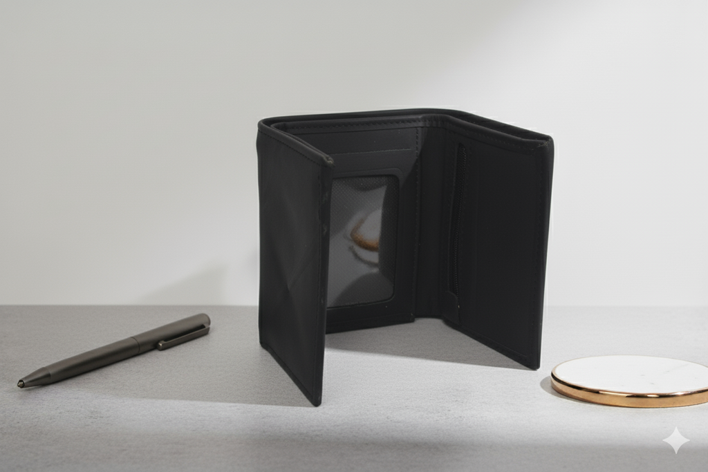 Jutt Black Tripple Fold™ Wallet - 100% Pure Cow Leather Wallet - TriFold - Showsha Pro Wallet Edition - Brand Box Included