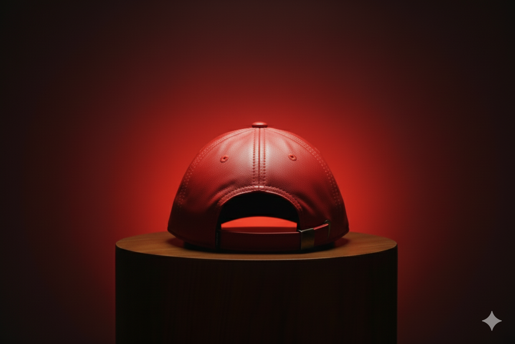 The Royal Red Full Leather Cap™ - 100% Pure Genuine Leather - Sharp Red - Unisex - Showsha King Collection