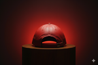 The Royal Red Full Leather Cap™ - 100% Pure Genuine Leather - Sharp Red - Unisex - Showsha King Collection